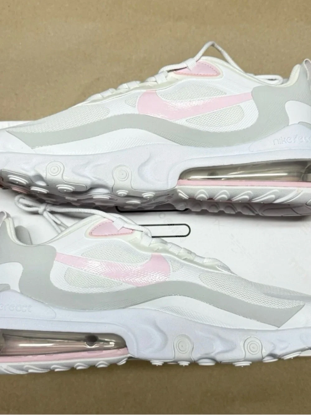 Nike Air Max 270 React White Pink Foam Women’s size 12 Running NEW!